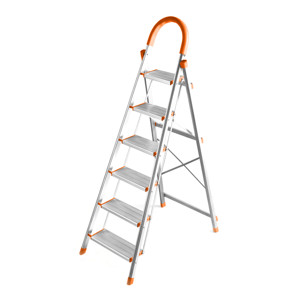 บันได STEP 6 ขั้น MEDILA รุ่น HMLV-00171-6-WH-OR พับได้ อะลูมิเนียม สีขาว-ส้ม